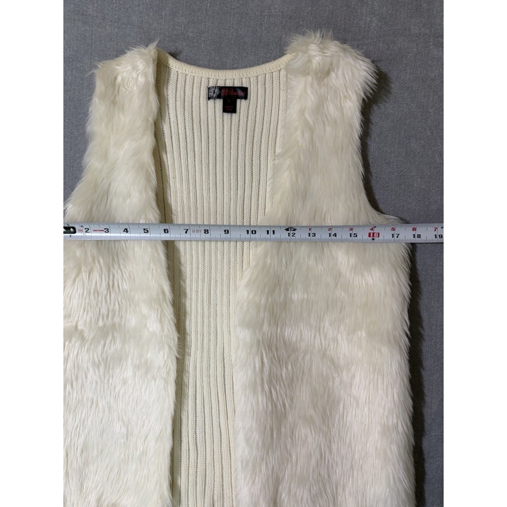 Women's J.J. Basics Soft Vest Sweater Ivory Size Large - Picture 7 of 8